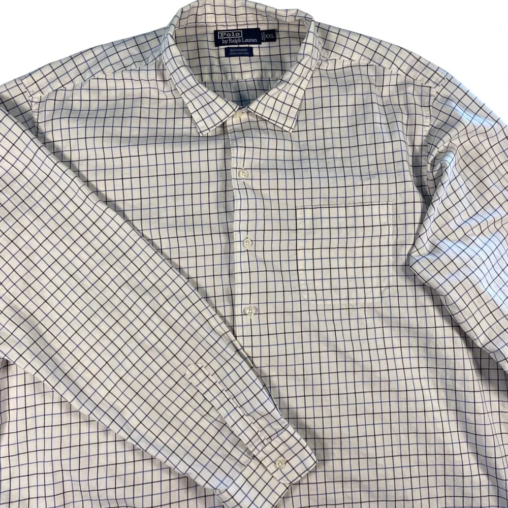 Polo Ralph Lauren Bonnard Shirt Mens XXL Check Button‎ Down Long Sleeve Preppy